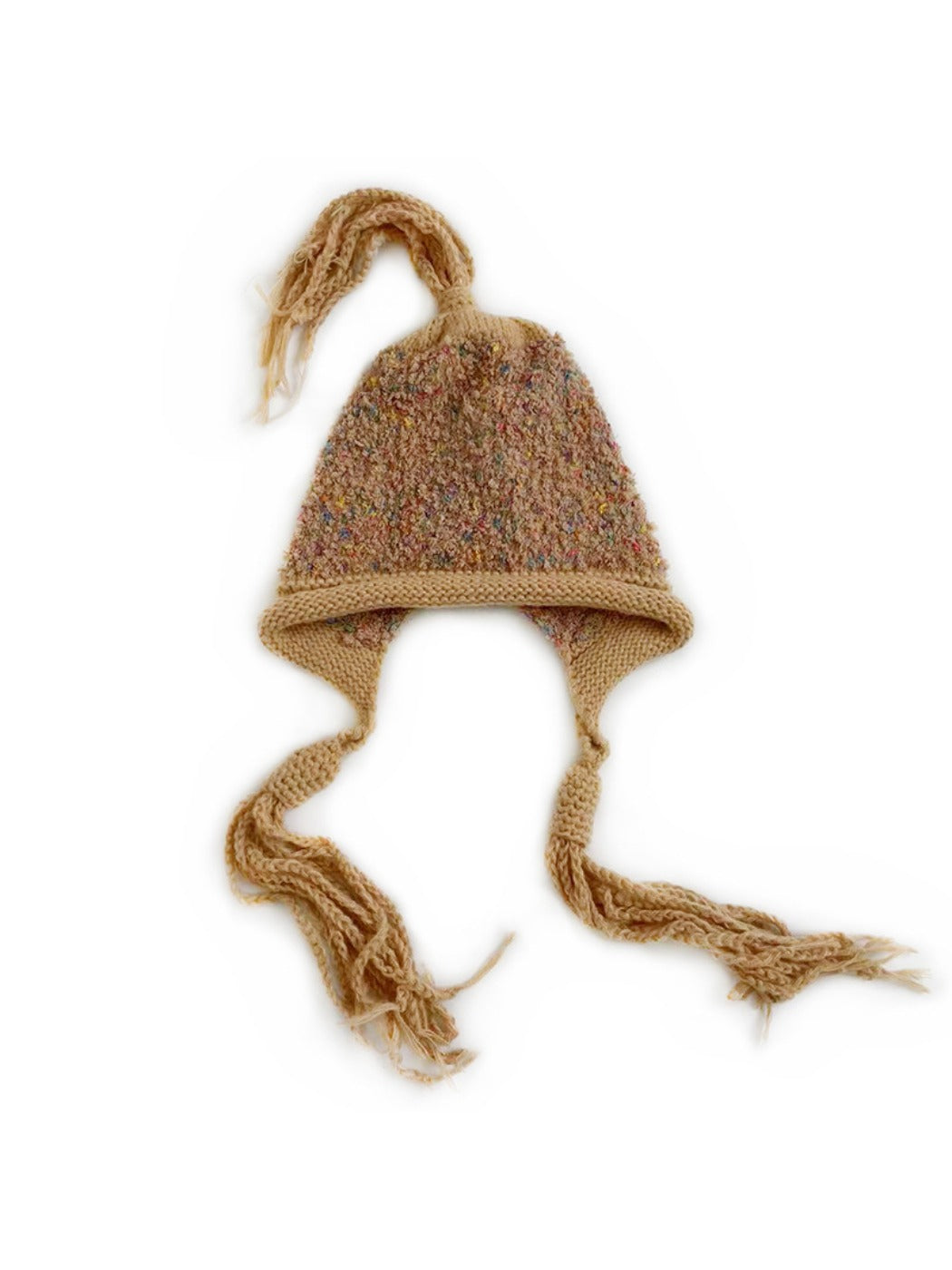 Haila - Winter Knitted Beanie with Tassels & Colorful Speckled Patterns