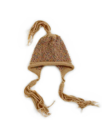 Haila - Winter Knitted Beanie with Tassels & Colorful Speckled Patterns