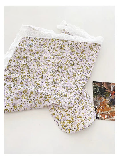 Haila - Floral Lace Trim Scarf Cap