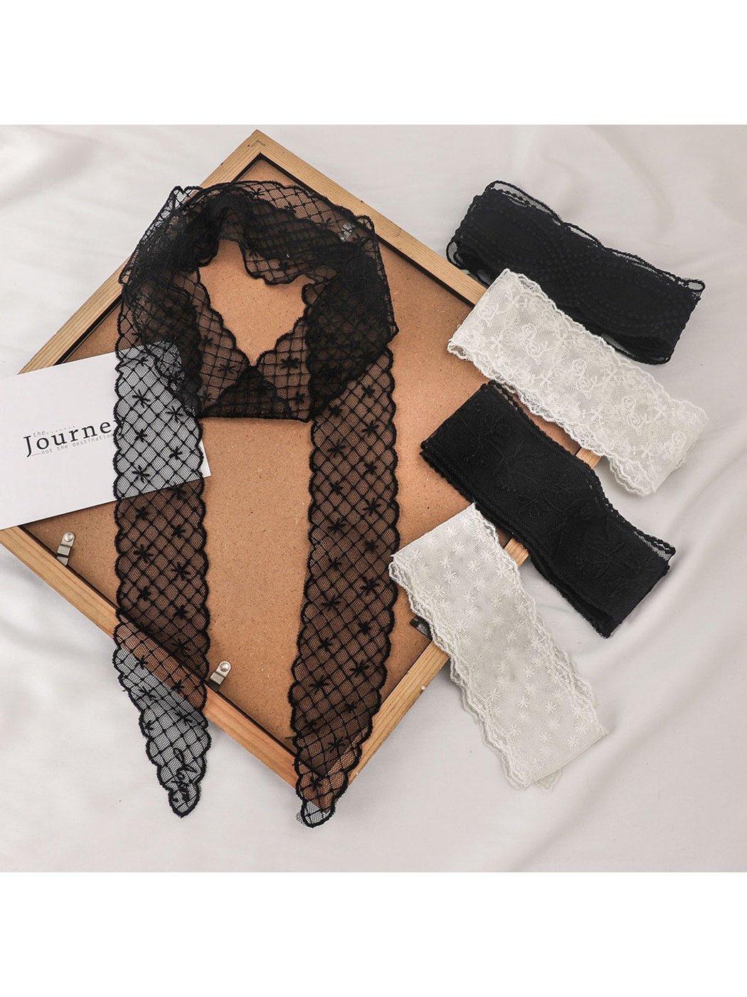 Scarvii - Polka Dot Lace Ribbon Headband