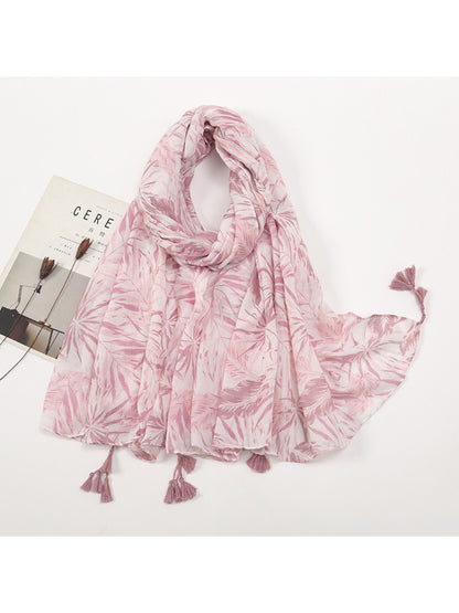 Scarvii - Color-Blocked Shawl Scarf with Tassels - Stylish & Versatile