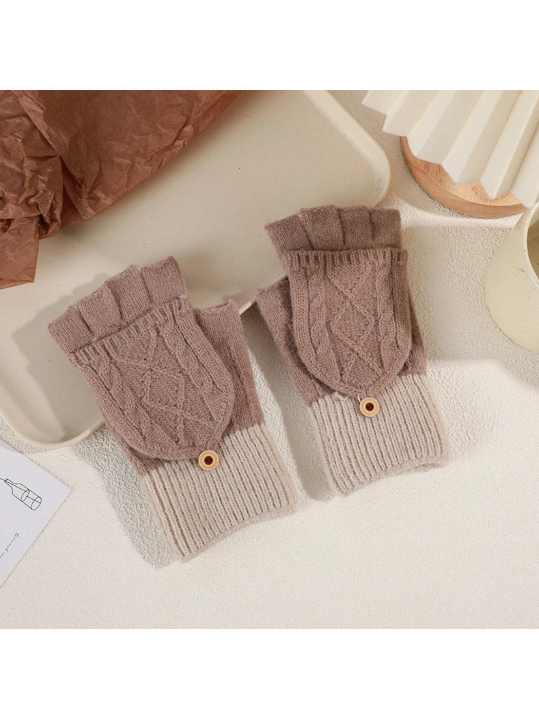 Gloving - Cable Knit Fold-Over Fingerless Gloves