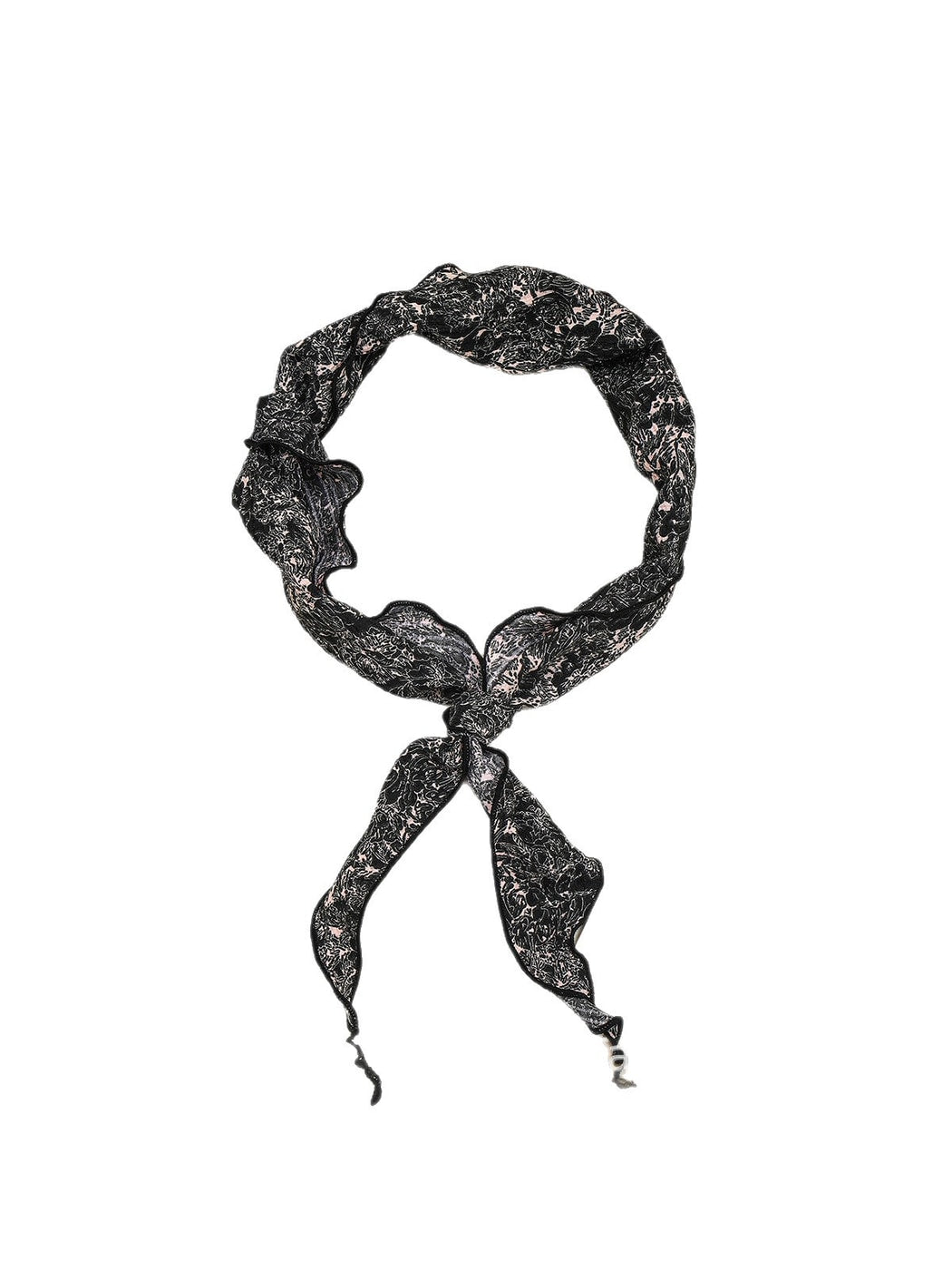 Scarvii - Vintage Print Wavy Edge Triangle Bandana