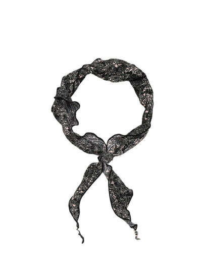 Scarvii - Vintage Print Wavy Edge Triangle Bandana
