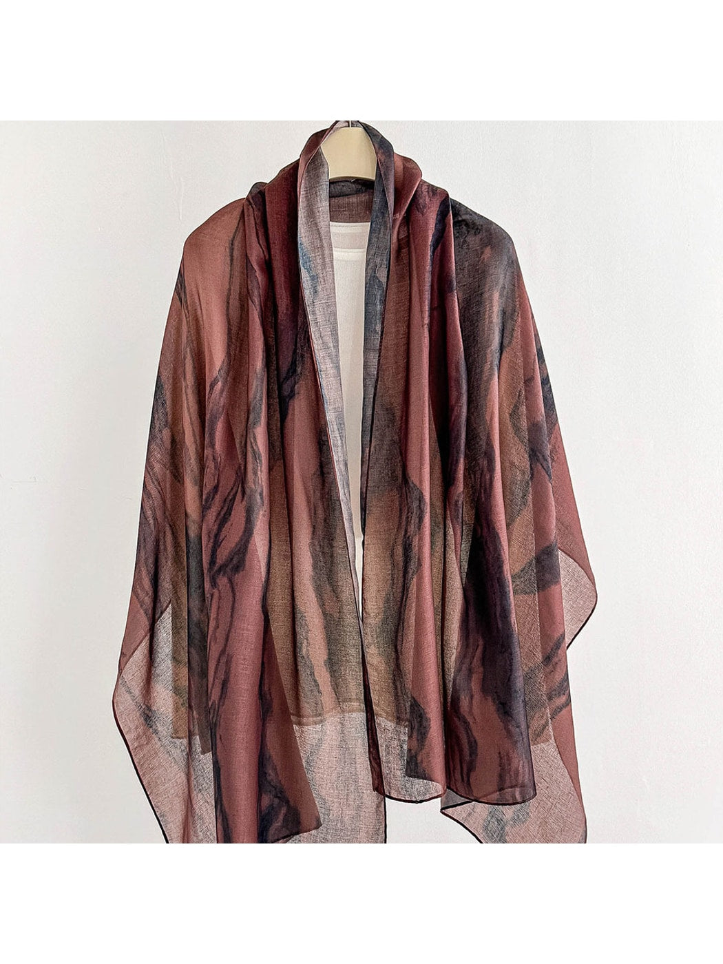 Scarvii - Elegant Marbled Print Summer Wrap Scarf