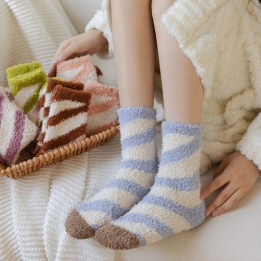 Rufia - Ice Cream Color Coral Fleece Warm Socks