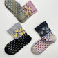 Rufia - Boho Diamond Pattern Mid-Crew Socks