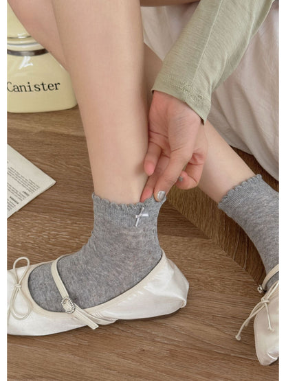 Rufia - Ribbon Mesh Ankle Socks - image 9