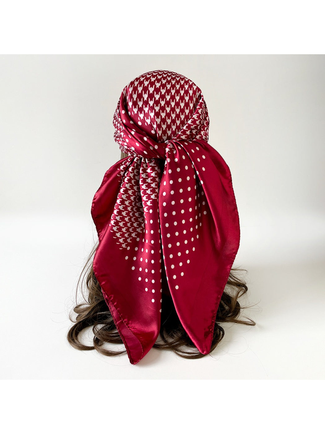 Scarvii - Houndstooth Dot Patchwork Square Scarf