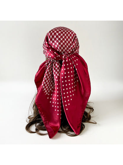 Scarvii - Houndstooth Dot Patchwork Square Scarf
