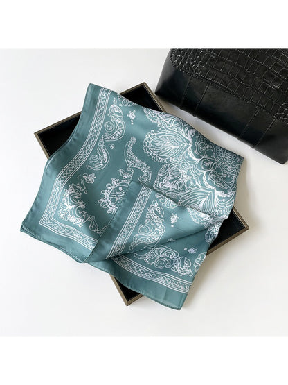 Scarvii - Graphic Circle Contrast Print Square Scarf