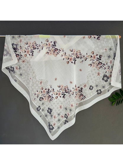 Scarvii - Blush Pink Floral Print Square Scarf