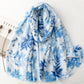 Scarvii - Leaf Print Long Thin Scarf - Versatile & Stylish