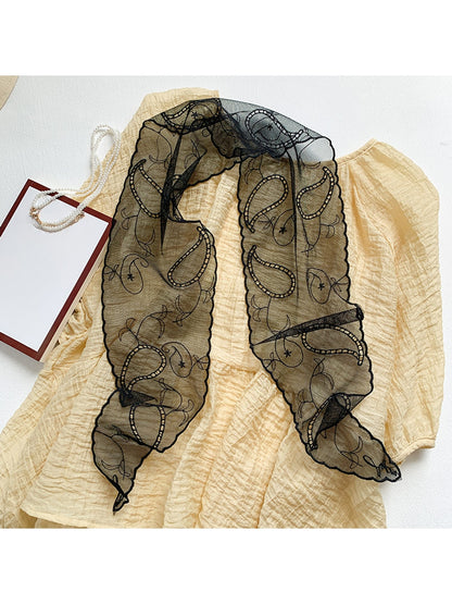 Scarvii - Long Narrow Lace Scarf