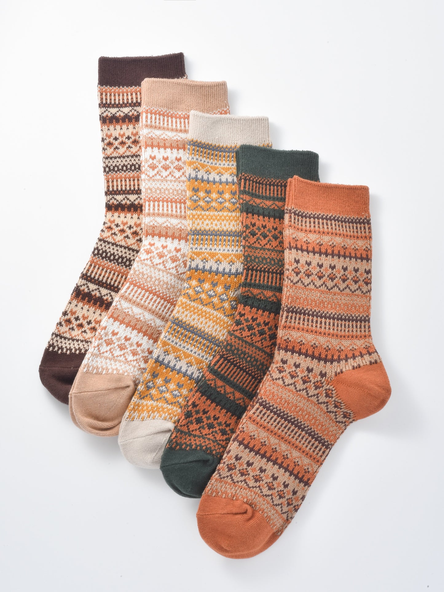 Rufia - Curved Pattern Mid-Calf Socks