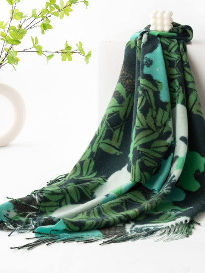 Scarvii - Thick Leaf Print Winter Scarf & Shawl