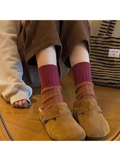 Rufia - Color Block Ribbed Crew Socks