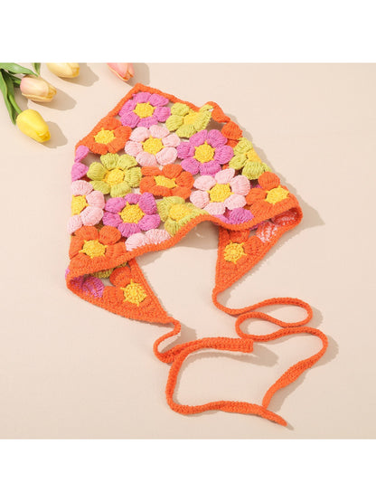 Scarvii Colorful Crochet Flower Tie Headband