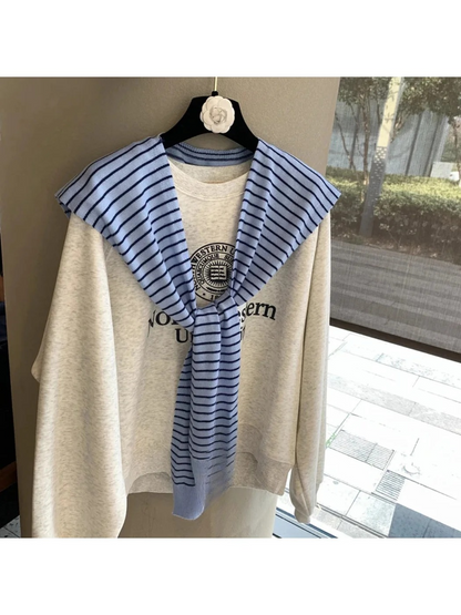 Scarvii - Striped Knit Shoulder Wrap