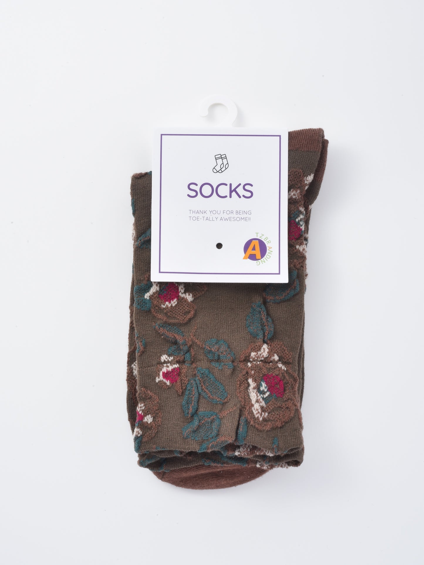 Rufia - Classic Rose Embroidery Crew Socks