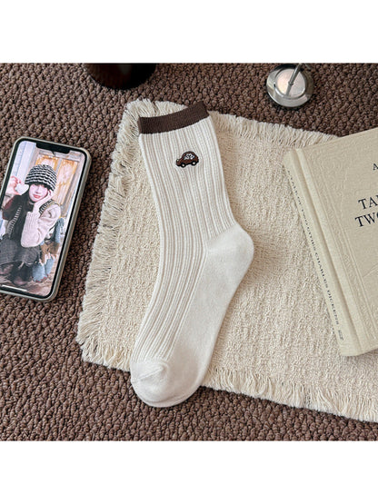 Rufia - Patterned Ribbed Crew Socks