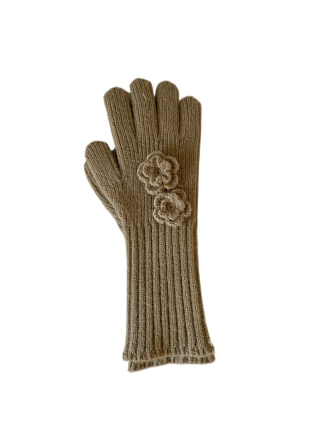 Gloving - Thickened Full-Cover Knitted Gloves with Flower