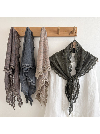 Scarvii - Lace Edge Triangle Scarf