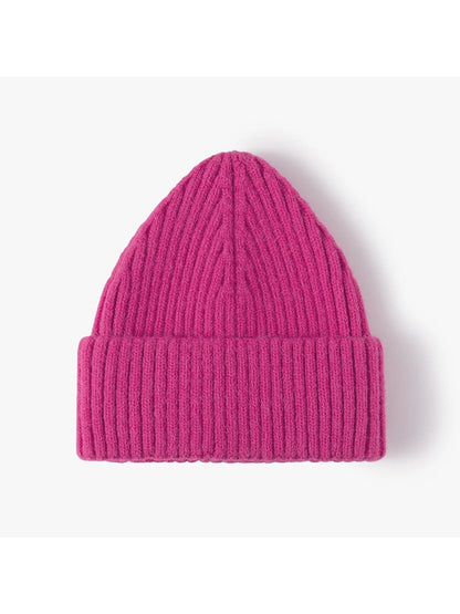 Haila - Solid Rib Knit Cuffed Beanie