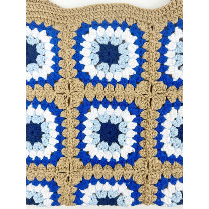 Cosbai - Woven Shoulder Bag – Coffee & Blue