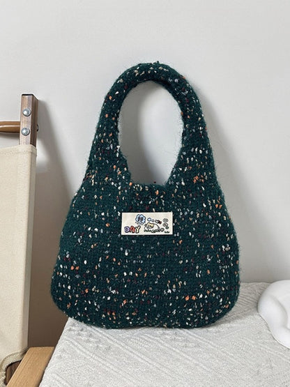 Cosbai - Colorful Knit Shoulder Tote Bag