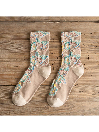Rufia - Textured Bloom Cluster Socks