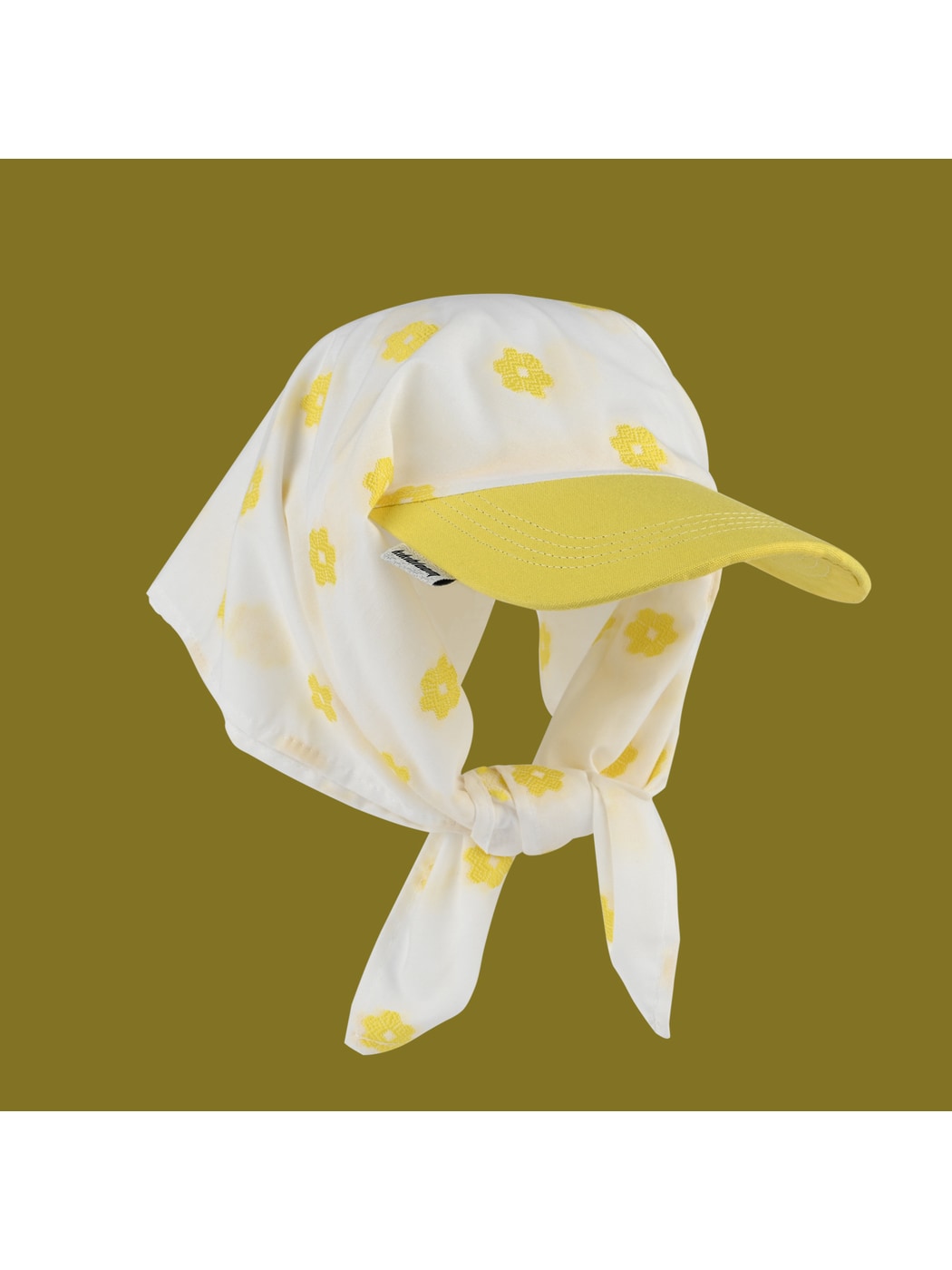 Haila - Embroidered Floral Curved Brim Headscarf Cap