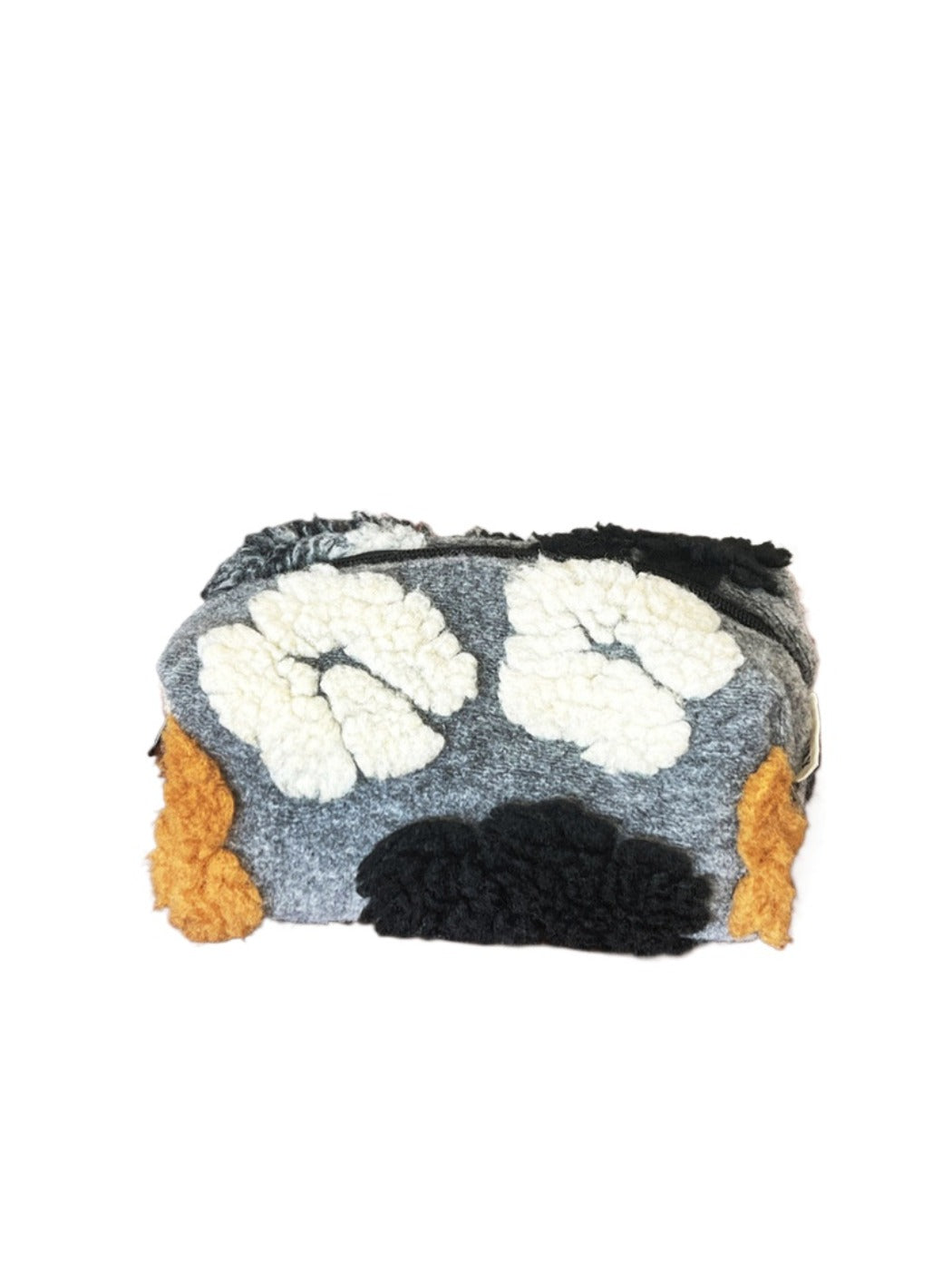Cosbai - Large Capacity of Floral Tweed Zipper Makeup Bag