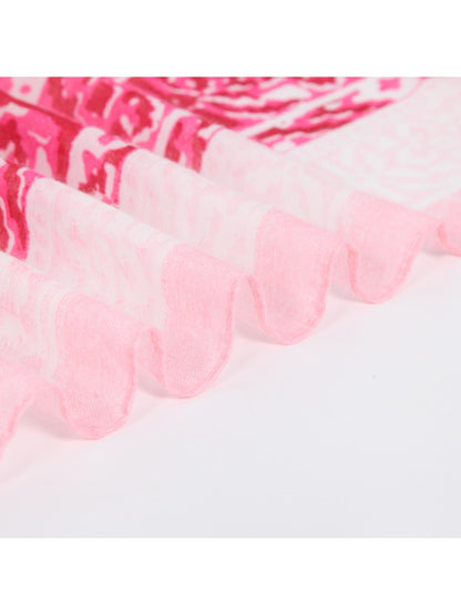 Scarvii - Geometric Print Colorblock Wrap Scarf
