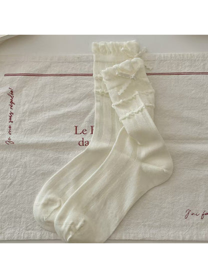 Rufia - Soft Knit Lace Trim Crew Socks product image 5