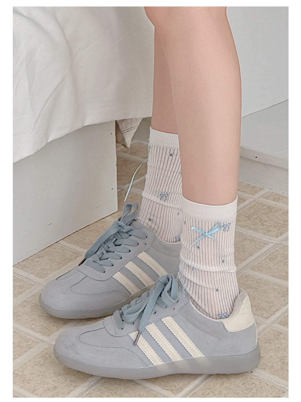 Rufia - Ribbon Detail Dotted Crew Socks product image 6