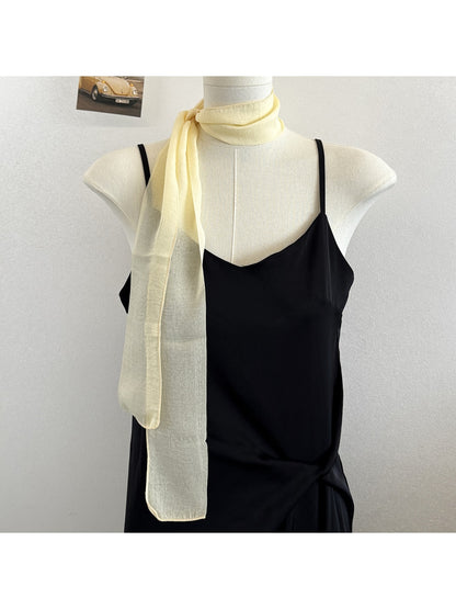 Scarvii - Retro Style Solid Narrow Scarf