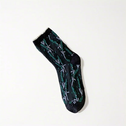 Rufia - Vintage Floral Relief Crew Socks