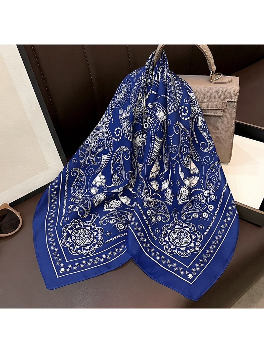 Scarvii - Vintage-Inspired Patterned Neck Square Scarf