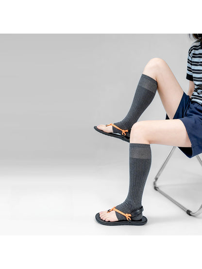 Rufia - Ribbed Open-Toe Over-the-Calf Socks