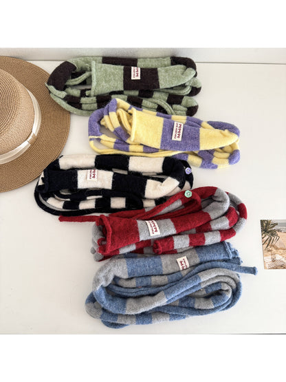 Scarvii - Soft Striped Knit Narrow Scarf