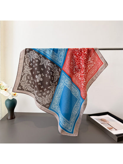 Scarvii - Square Scarf with Paisley Print