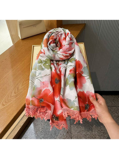Scarvii - Romantic Floral Lightweight Wrap Scarf
