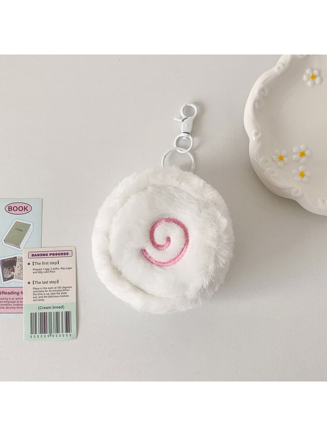 Cosbai - Embroidered Plush Coin Purse Charm Bag