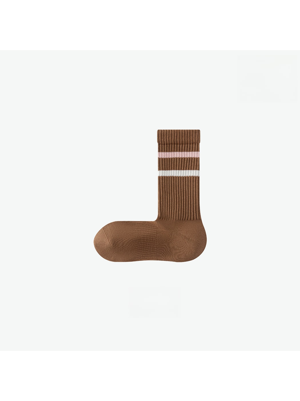 Rufia - Minimalist Ribbed Striped Cuffs Crew Socks