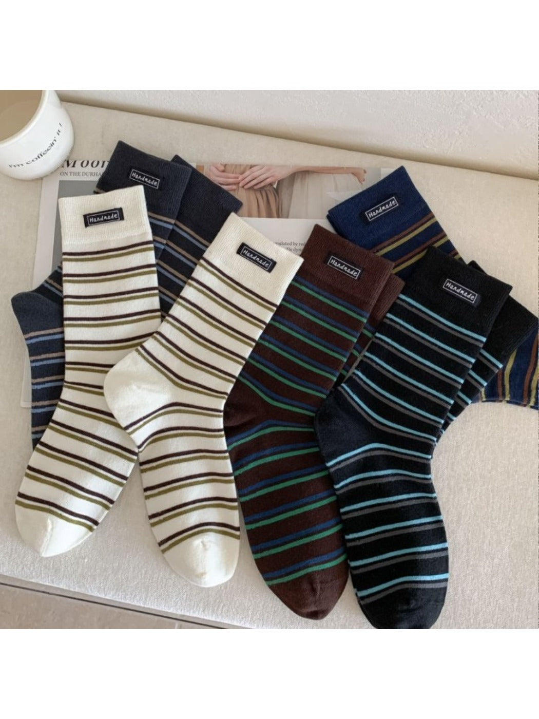 Rufia - Vintage Stripe Mid-Calf Socks