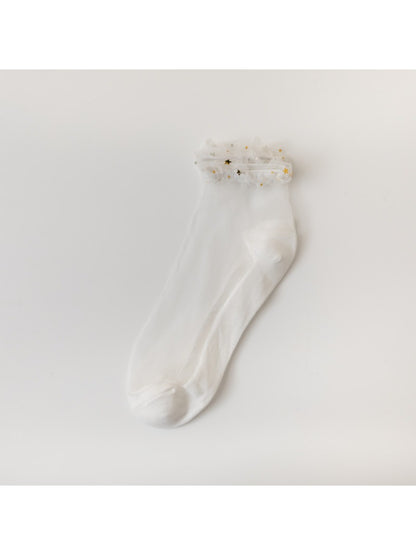 Rufia - Sheer Ruffle Trim Ankle Socks product image 4