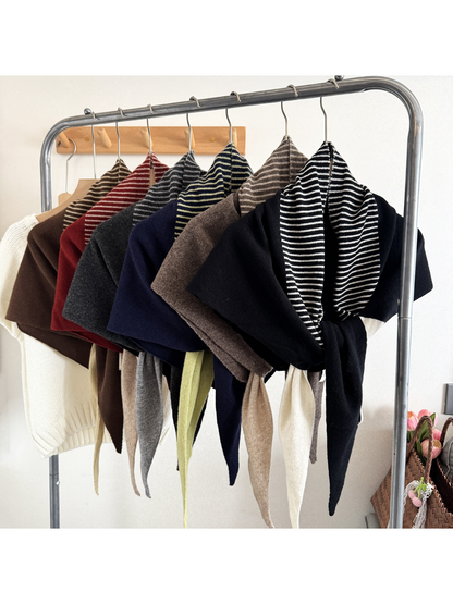 Scarvii - Striped Two Tone Winter Triangle Scarf