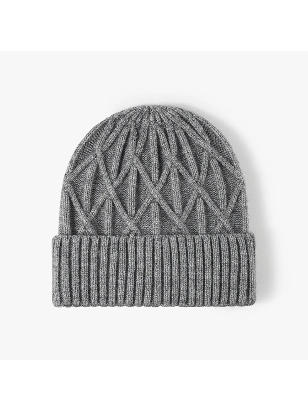 Haila - Chevron Textured Cuffed Knit Beanie