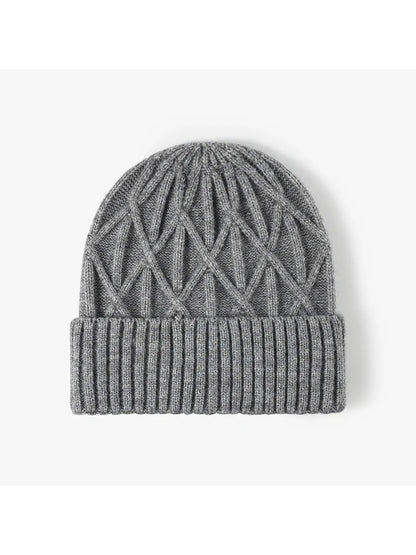 Haila - Chevron Textured Cuffed Knit Beanie